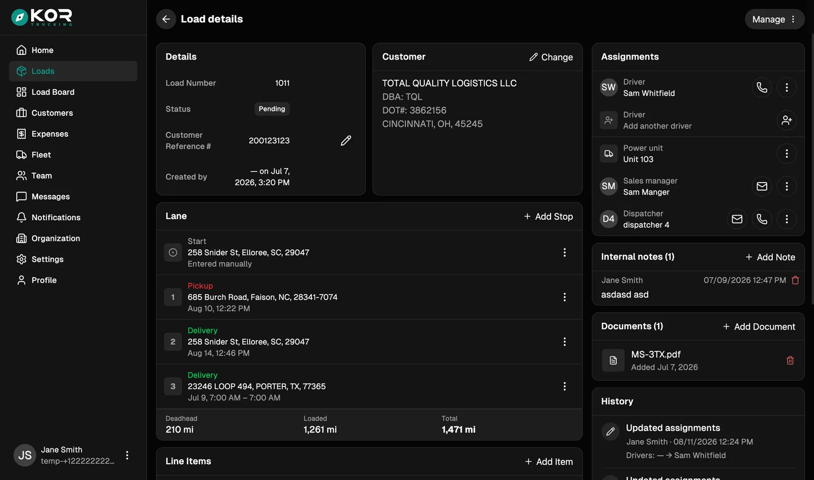 KorTMS — product screenshot